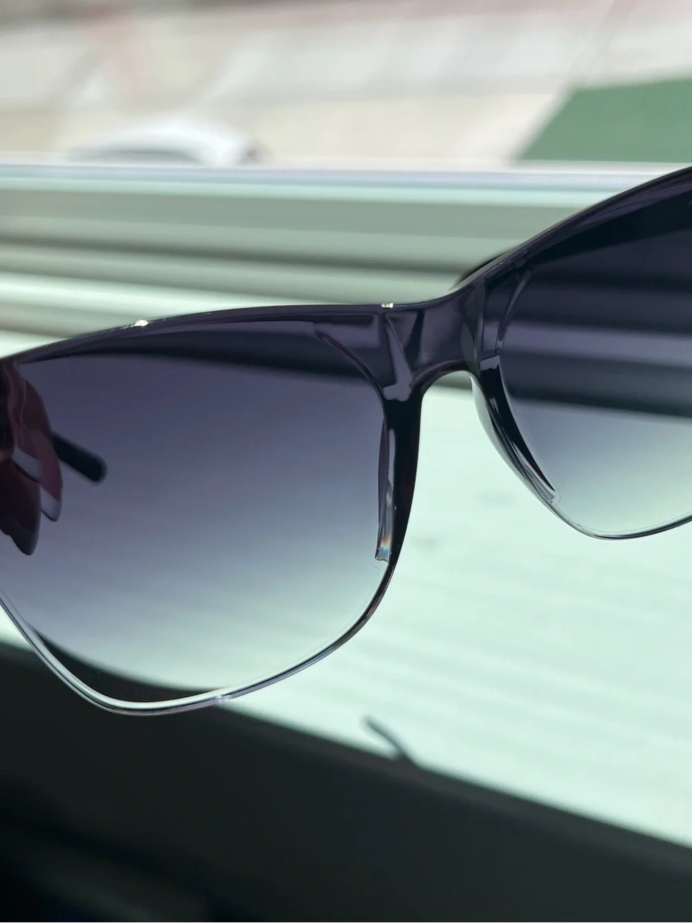 Quay Australia Ombre Gradient Square Sunglasses - Black to Green/Teal